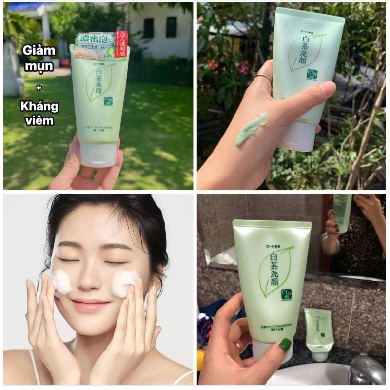 [Da Dầu Mụn] Sữa rửa mặt Giảm Mụn Trà Xanh Rohto Shirochasou Nhật Bản 120g Pair sáng da kiềm dầu ngừ