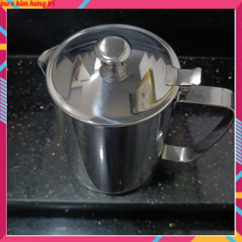Ca đánh sữa inox 304 có nắp 2 lít. (có vạch chia phia trong ca)