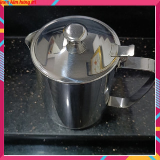 Ca đánh sữa inox 304 có nắp 2 lít. (có vạch chia phia trong ca)