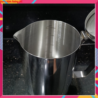 Ca đánh sữa inox 304 có nắp 2 lít. (có vạch chia phia trong ca)