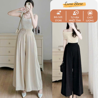 Quần nữ ống suông rộng, quần ổng váy thiết kế giả váy tôn dáng hack chiều cao chất cao cấp M002.