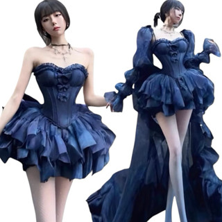 ( Loại 1 ) Set áo corset + chân váy xoè Briebrie cap cấp - 007