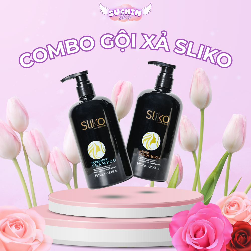 [HÀNG CHÍNH HÃNG] Combo Dầu Gội & Dầu Xả SLIKO kích thích mọc tóc công thức chuẩn salon chứa Collage