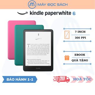 Máy đọc sách New Kindle Paperwhite 6 | Thế hệ 12 | 7inch - Đèn vàng | Paperwhite 2024