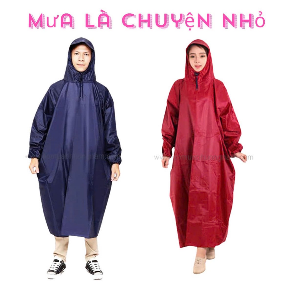 Áo Mưa BÍT 1 NGƯỜI LỚN vải dù vẩy cá cao cấp PHƯƠNG NAM đủ màu đủ size (Không xẻ tà)