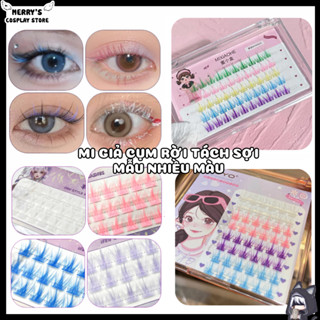  Hộp Mi Giả Anime Cụm Rời Tách Sợi Nhiều Màu Không Keo Chuyên Dùng Trang Điểm Cosplay Tạo Màu Sắc Cho Đôi Mi 