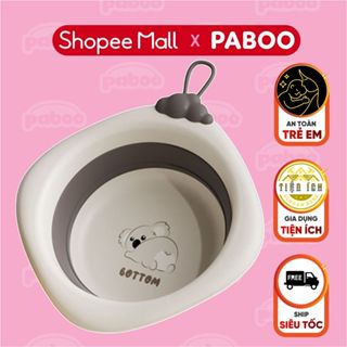 Chậu rửa mặt đa năng chậu nhỏ thau gập gọn PABOO có tai treo quai treo cho bé từ sơ sinh