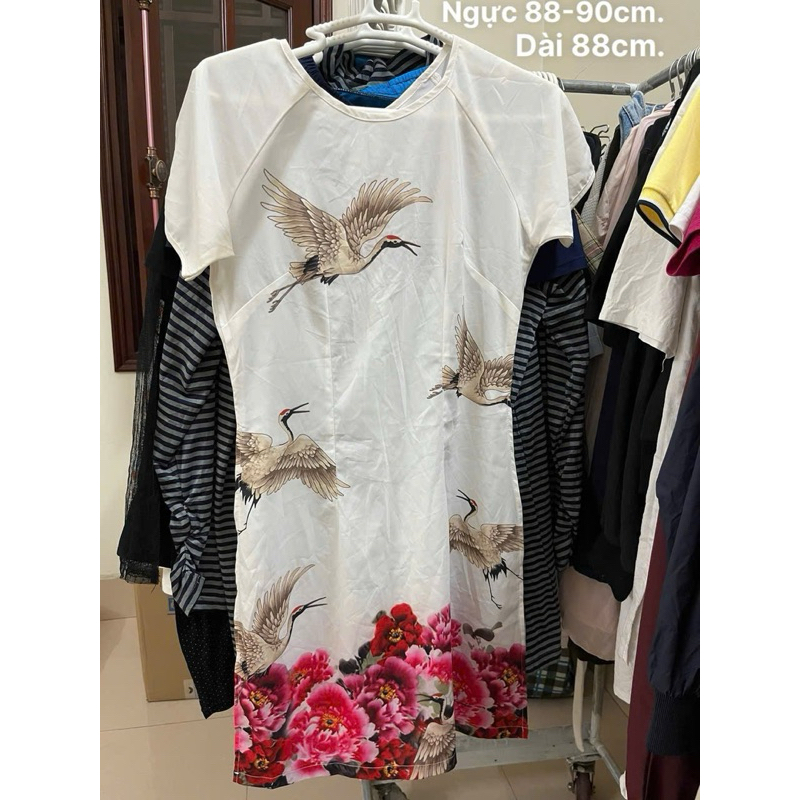 Áo cách tân nữ size S ngực 88-90cm, dài 88cm.