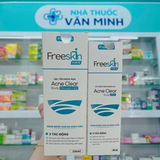  Xịt mụn lưng & Gel tắm ngừa mụn Freeskin dùng cho mụn cơ thể viêm nang lông viêm da thâm sần da 80ml - 250ml 