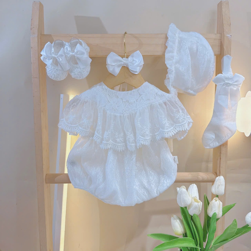 M69- Body ren nhật BÈO VAI cho bé gái đầy tháng Made By Hằng cho bé 3-11kg