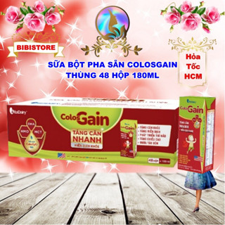 (Tặng Quà Từ 2 Thùng, Có Thẻ Cào QR) Sữa Bột Pha Sẵn Colos Gain 180ml_Thùng 48 Hộp (BIBISTORE)