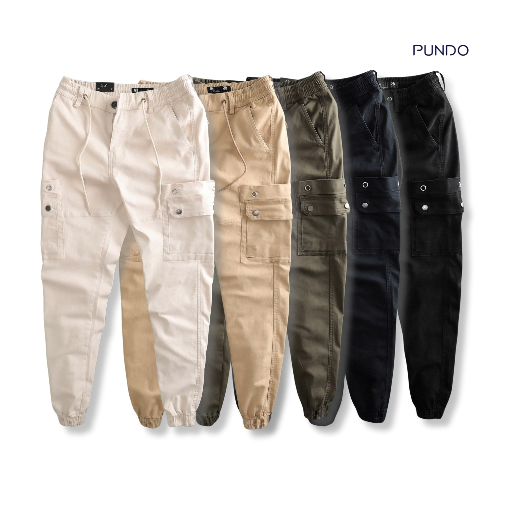 Quần Jogger Kaki Dài Nam Lưng Thun Túi Hộp 4 Màu Basic Chất Kaki Mềm Mịn - PUNDO QJPD12