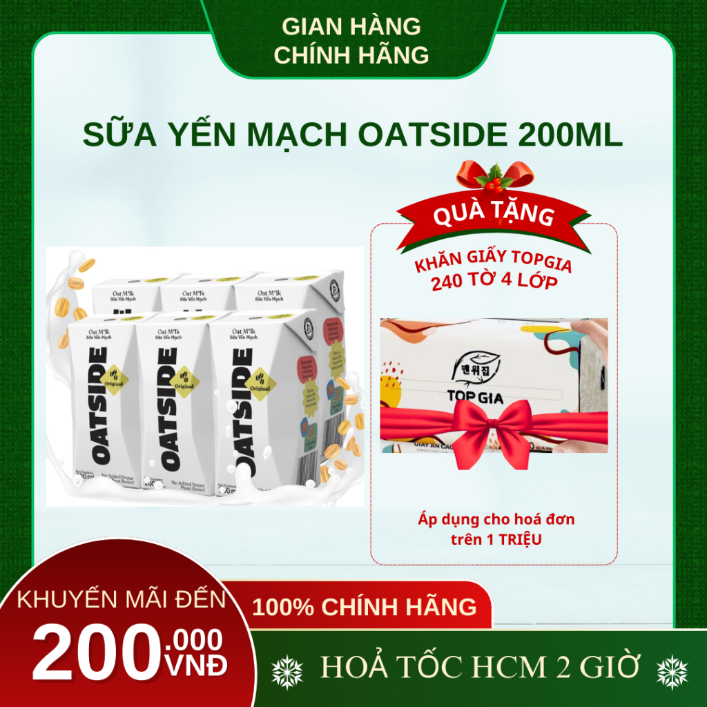 Lốc 3 Hộp Nhỏ 200ml Sữa Yến Mạch Oatside Barista Oat Milk