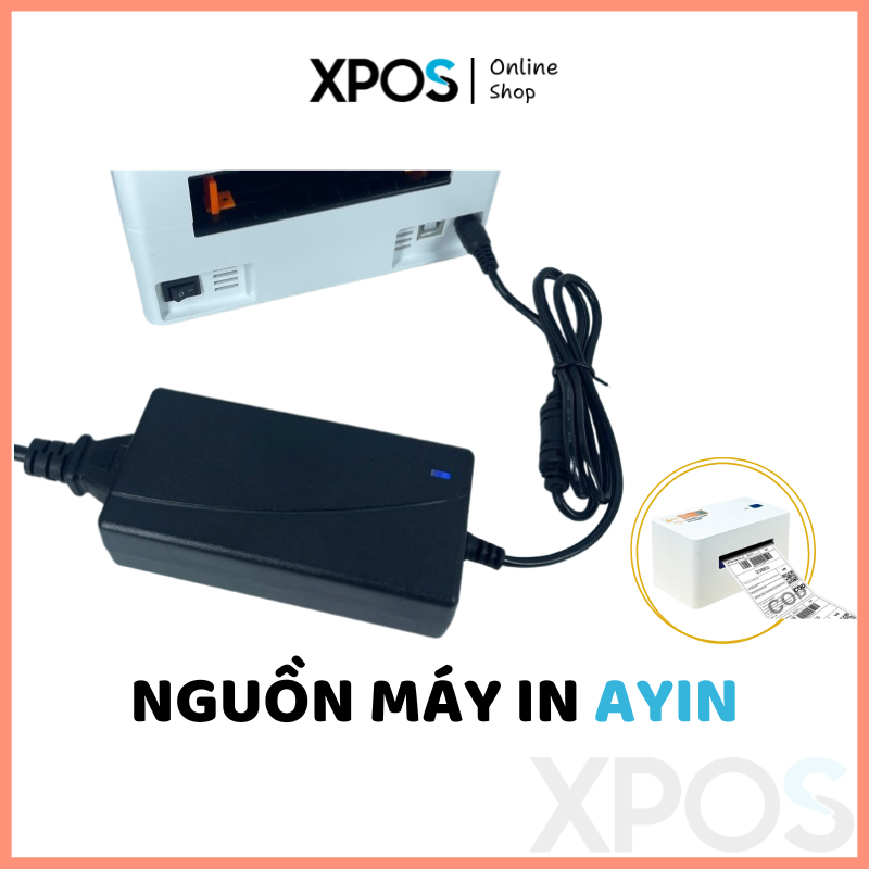 Nguồn máy in đơn hàng AYIN, SHOPTIDA – 24V 2A (Trọn bộ Adapter + dây) – Mới 100%