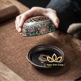 Lư Xông Trầm Hoa Sala tráng men