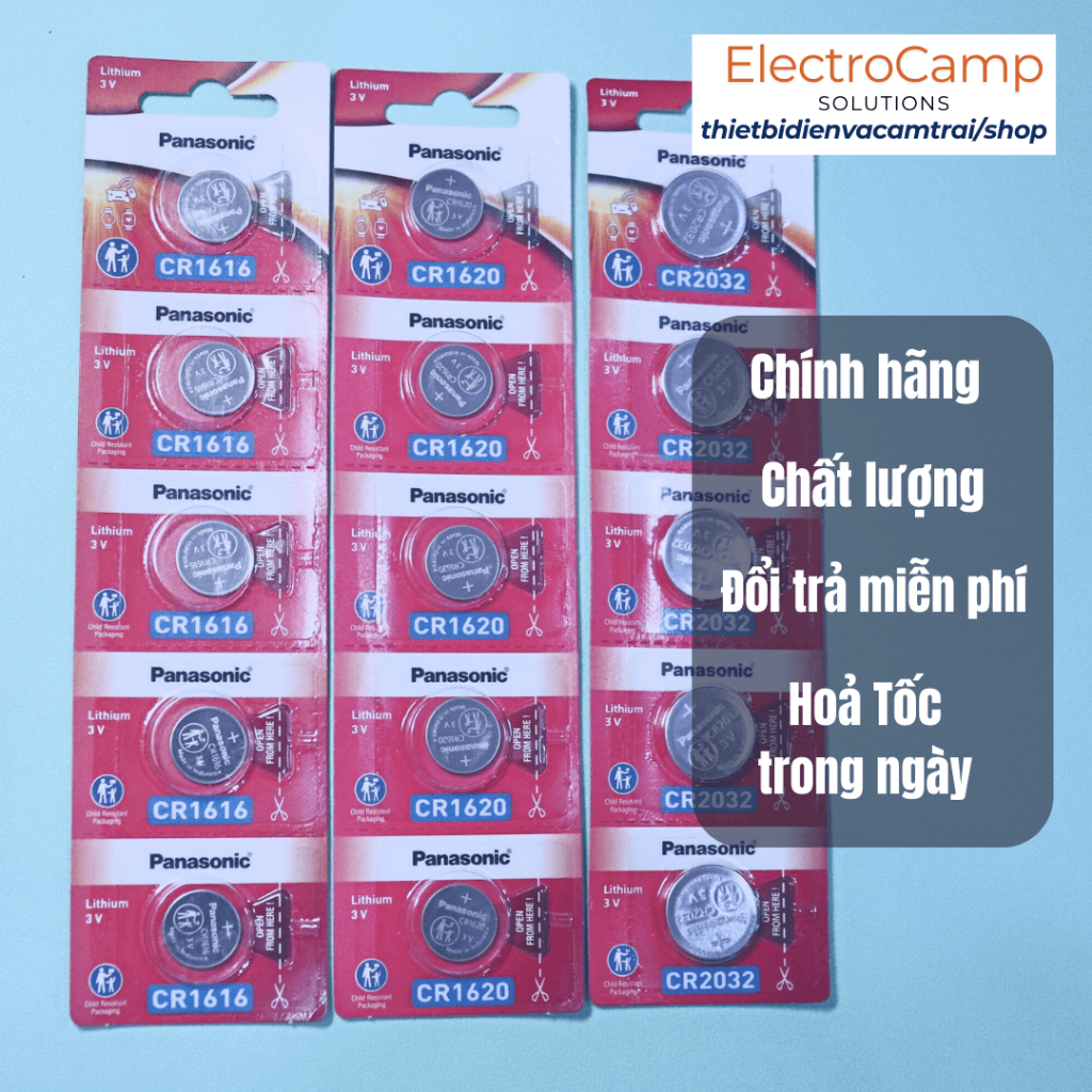 (Viên lẻ) Pin Panasonic Nút Áo CR2032 / CR1620 / CR1616 – Bền Bỉ, Tiện Dụng, Hiệu Suất Cao