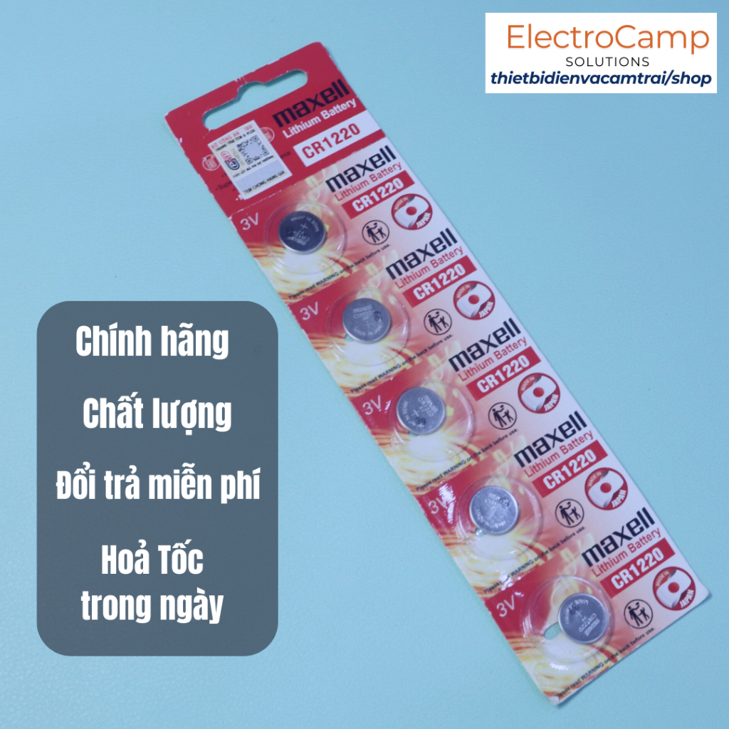 Pin Maxell CR1220 – Nhỏ Gọn, Bền Bỉ, Hiệu Suất Cao