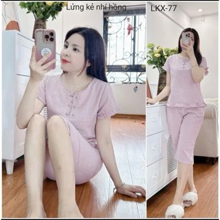 [BunnySky] Đồ bộ nữ(có video), Đồ bộ mặc nhà mẫu lửng mềm mát