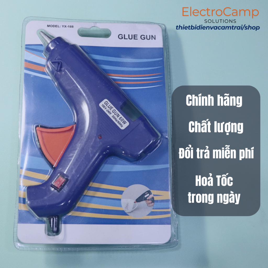 Súng Bắn Keo Nến Size Lớn 60W - Glue Gun – Kết Dính Chắc Chắn, Sử Dụng Dễ Dàng