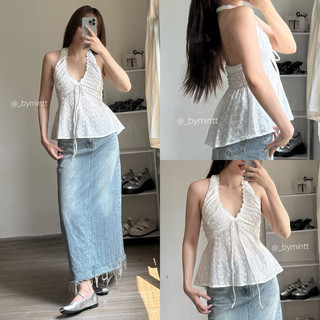 SEA TOP | Áo cổ yếm phối ren phong cách mùa hè | ByMintt