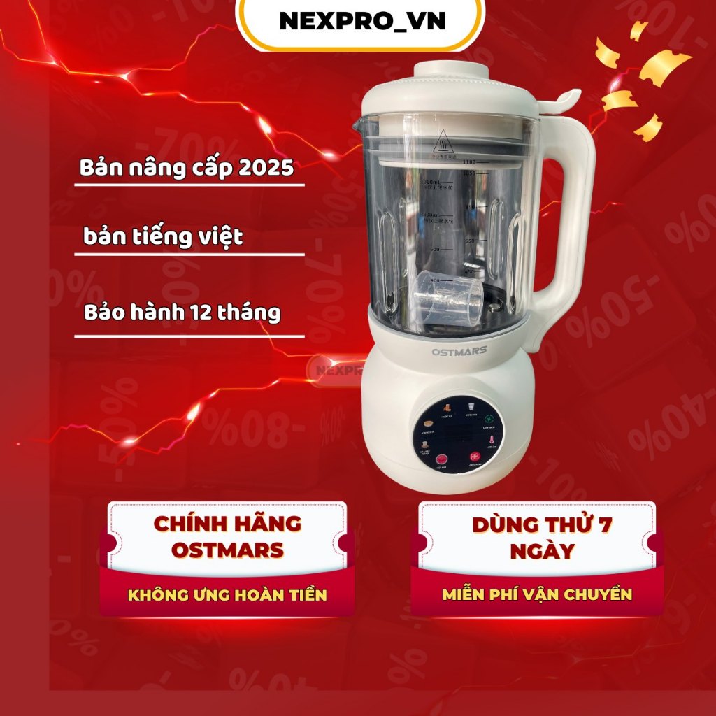  Máy Làm Sữa Hạt Mini Đa Năng 1.1L Nấu Cháo Súp Nước Tiện Lợi Gia Đình 
