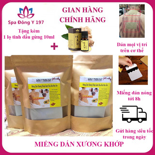  Miếng dán đau nhức xương khớp loại 100 miếng - Tặng kèm 1 lọ tinh dầu gừng 10ml 