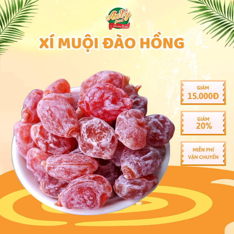 Xí Muội Hồng Đào Bao Tử Không Hạt Chua Ngọt Cực Ngon 500Gram