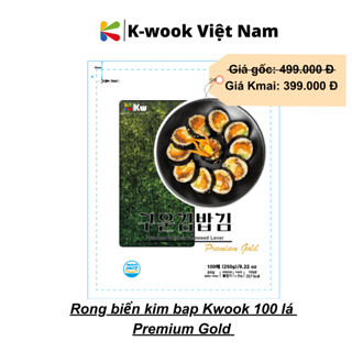 Rong biển cuộn cơm 100 lá Kwook Cao cấp Premium Gold 250g