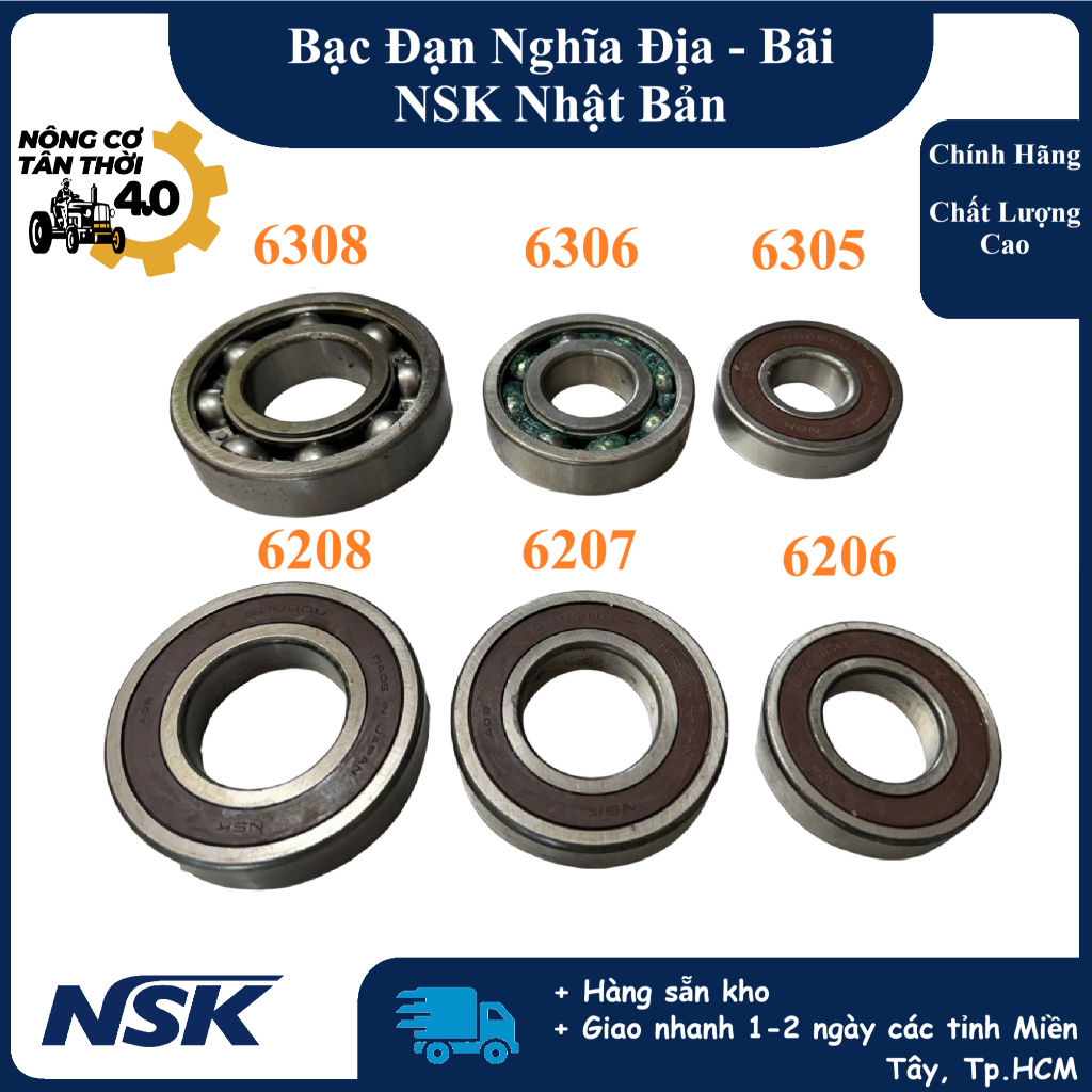 [Bạc đạn nghĩa địa Tốt NSK] Vòng bi, Bạc đạn bãi cũ 6308, 6306, 6305, 6208, 6207, 6206, 6205 NSK ngh