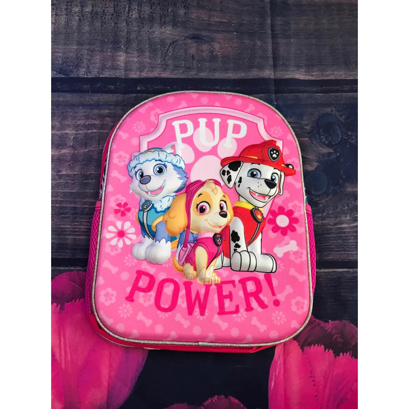 Balo Paw Patrol cho bé gái mầm non màu hồng 3D