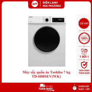   SHIP TOÀN QUỐC  Máy Sấy Thông Hơi 7kg Toshiba TD-H80SEV WK   -  Bảo hành 24 tháng  