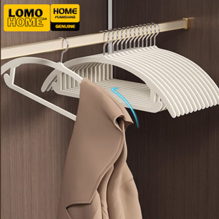 Bộ 10 Móc treo áo khoác nỉ len dạ LOMO thiết kế vòm cung bọc nhung cao cấp, đầu xoay 360, không để lại dấu vết