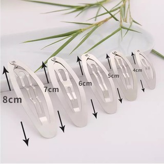Phôi kẹp tóc màu bạc nhiều size (set 10 cái) - Tada craft