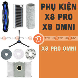 Phụ kiện robot X8 PRO X8 PRO OMNI Giẻ Lau Túi Rác Lọc Hepa Chổi Chính Chổi Cạnh [D] ####