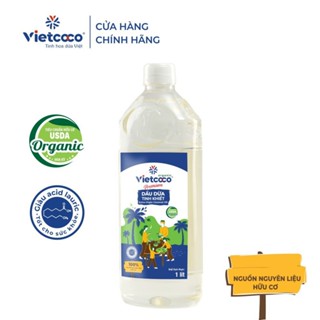  Dầu Dừa Tinh Khiết Organic 1lit - 500ml Vietcoco   MẪU MỚI  ăn uống dưỡng da ,dưỡng tóc 