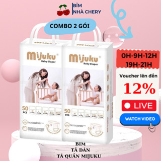 Bỉm tã dán tã quần Mijuku 100 miếng cho bé size M L XL 2XL XXXL chất lượng Nhật Bản cao cấp thấm hút tốt mỏng thoải mái