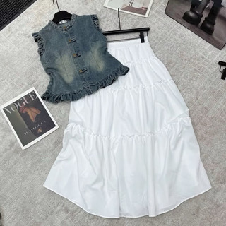Áo sơ mi nữ denim tay bèo