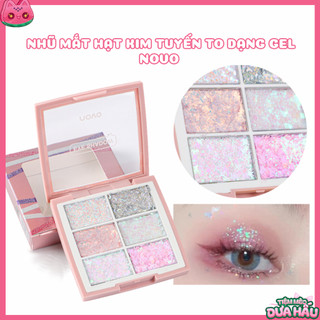  Hộp 6 Ô Phấn Mắt Nhũ Kim Tuyến Hạt To NOVO Có Gel Sẵn Chống Nước Hỗ Trợ Trang Điểm Makeup Tiên Cá Cosplay 