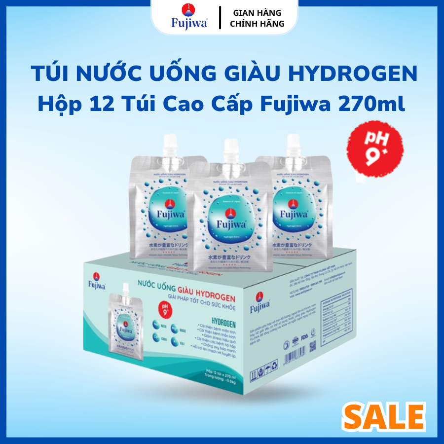 Fujiwa - Túi Nước Uống Ion Kiềm Giàu Hydrogen Cao Cấp Fujiwa Dạng Túi Bạc 270ml Giúp Detox Nhanh Chố