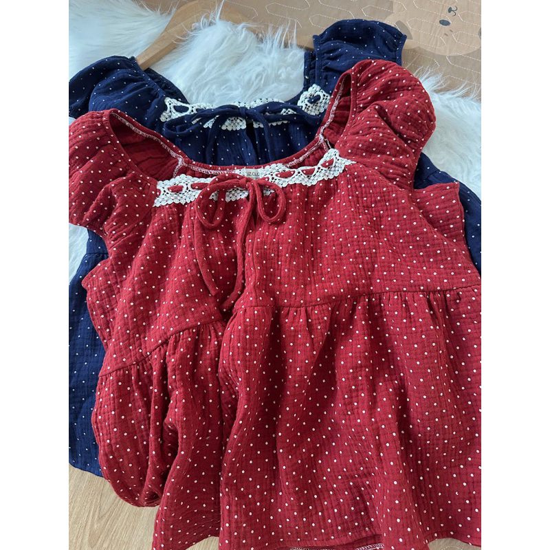 [Feliz.Clothes] Áo babydoll chấm bi xinh