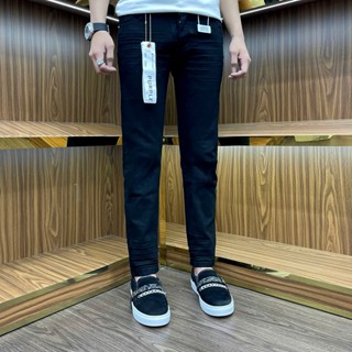 quần bò nam đen trơn pơ pồ đen trơn bốn cúc tang lụa