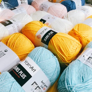 Len Jeans Plus nhập khẩu Thổ Nhĩ Kỳ chuyên đan móc khăn, mũ, áo, thú bông không bai xù, phai màu (Đủ bảng màu 01-90)