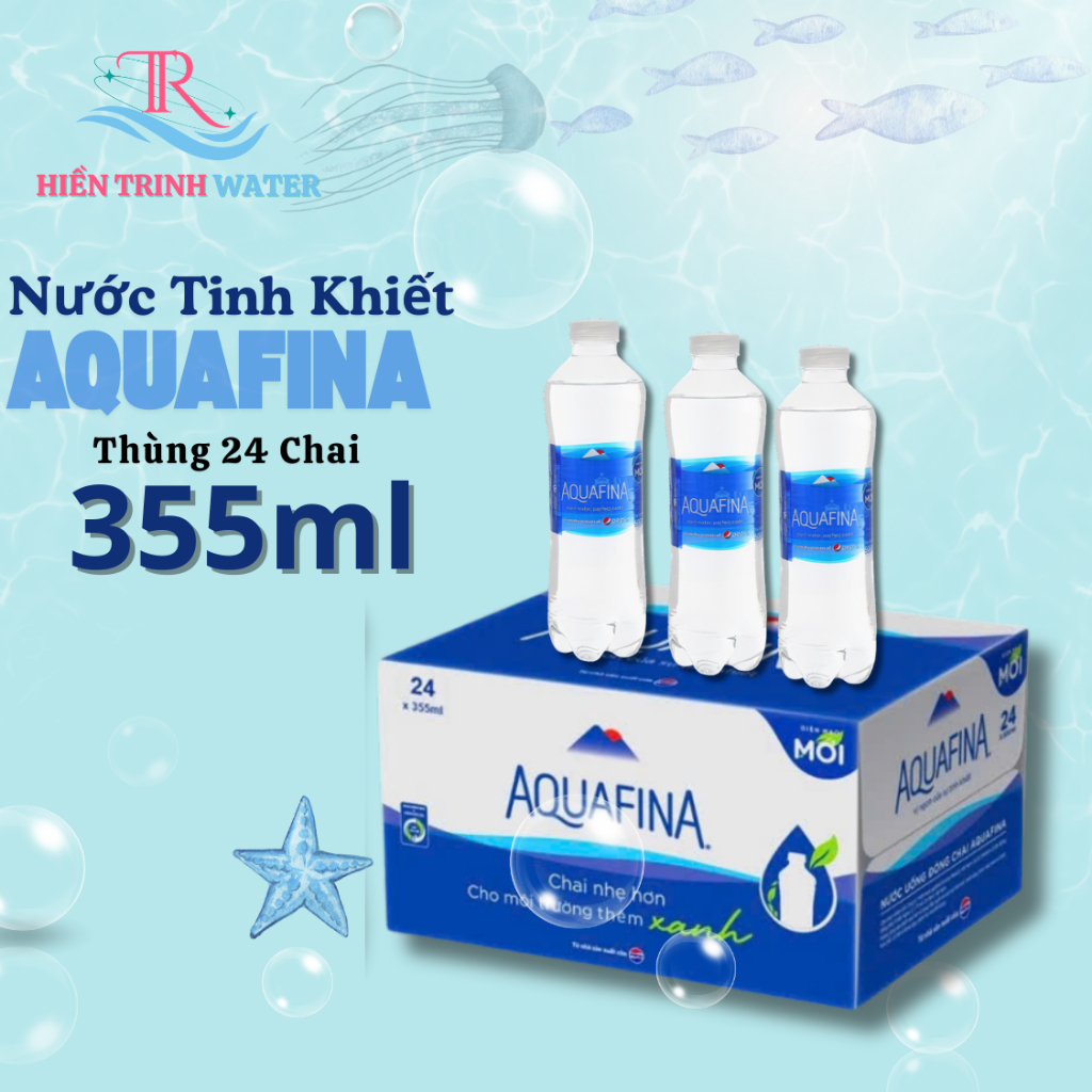 Aquafina 355ml (Thùng 24 Chai) - Nước Uống Tinh Khiết Aquafina 350ml