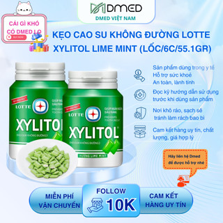 [LỐC 6] Kẹo cao su không đường lotte xylitol lime mint (lốc/6c/55.1gr)