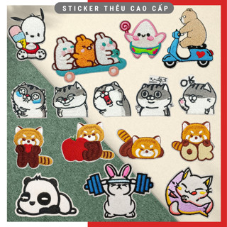 Sticker ủi áo Cao cấp ,sticker vải dùng làm miếng vá áo, phụ kiện trang trí quần áo, balo, giày, nón