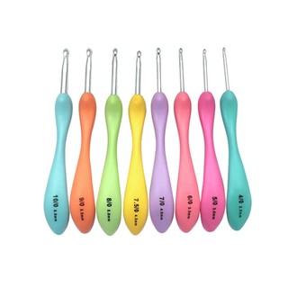 Bộ kim móc cán cong 8 cây  - Móc len