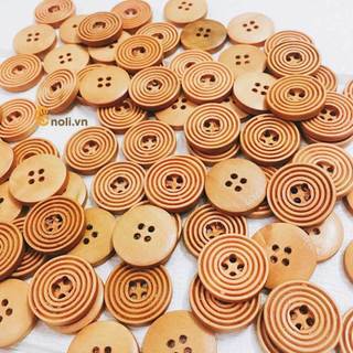 Cúc gỗ trang trí có viền 20mm ( gói10 cái)