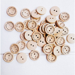 Cúc gỗ handmade with love (gói 10 cái)