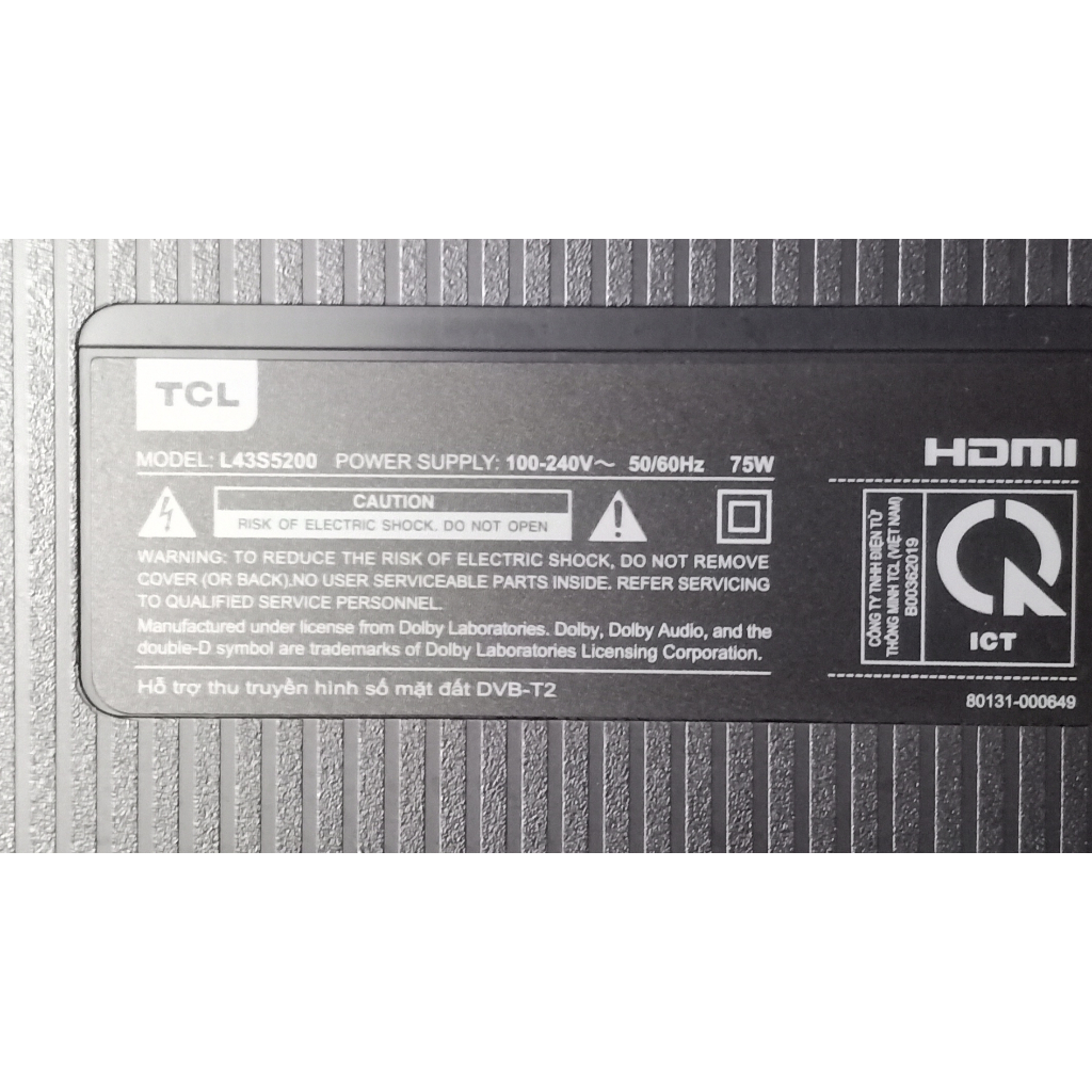 Bo mạch  TV TCL L43S5200 tháo máy