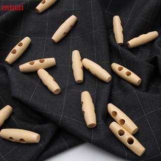 Cúc gỗ dài 2 lỗ 3cm trang trí (gói 10 cái)